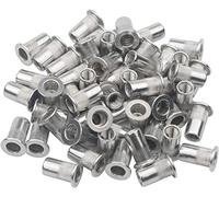 Pxyelec Lot de 100 écrous à rivets M4 à tête plate en aluminium