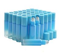 Pxyelec Lot de 42 flacons d'huile essentielle de 10 ml pour aromathérapie et parfum avec boules en acier inoxydable rechargeables - Dégradé bleu (ouvre-boîte et entonnoir inclus)