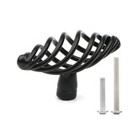 Pxyelec Lot de 6 Poignées Meuble, Leviers de Porte à Trou Unique pour Placard, Tiroir, Commode, Noir