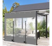 Pxzybd Pergola Panneau De Bâche Transparente,Extérieur Rideau De Bâche Claire Imperméable,avec Fermeture Éclair,Rideau De Pluie,Bâche Étanche PVC,avec Œillets,Personnalisable,W×H-2×6.6m(6.6 * 21.7ft)