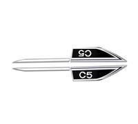 Pyaio Badges Metal Emblèmes,pour Citroen C5 Emblem Logo Emblème Autocollant Voiture Autocollants Capot Tronc côté de la Voiture Badge,A/Black