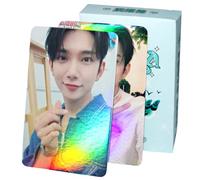 PYAJUU Seventeen Kpop Seventeen Lot de 50 cartes photo laser avec effet holographique - Cadeau pour fans et filles - Décoration de fête d'anniversaire Kpop (Joshua)