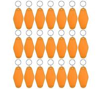 Pyanegn 24 Pièces Porte-Clés de Motel Vintage Bricolage Porte-Clés D'Hôtel Vierges par Transfert de Chaleur Porte-Clés Vierges par Sublimation en Vrac (Orange)