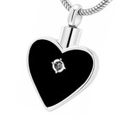 Pyasuye Collier De Conteneur Cendres Classique Breloque en Forme Cœur Mémorial pour Animal Compagnie Perdu Stockage Familial Honorant La Mémoire Collier D'urne Commémorative pour Animaux