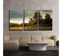 PYBILDCYJ Ensemble de 3 Tableaux Toile Beau lever du soleil à la ferme Impression Décorative Moderne avec Cadre, Idée Cadeau pour Salon ou Chambre (50 x 75cm x3)