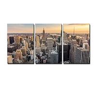PYBILDCYJ Tableau Imprimé sur Toile Encadré Toile tendue sur châssis Skyline de Midtown de New York Ensemble 3 Pièces, Déco Moderne pour Maison (40 x 60cm x3)