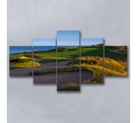 PYBILDCYJ Tableau Mural Artistique 5 Pièces Toile Encadrée - Grande Décoration Murale Moderne pour Salon Terrain de golf Prêt à Accrocher 200 x 100 cm