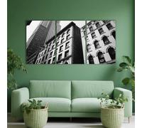 PYBILDCYJ Triptyque Sans Cadre en Toile Salon Contemporain Impression HD Architecture urbaine en noir et blanc Decoration Murale Chambre Salle De Bain Cuisine (40 x 60cm x3)