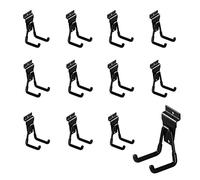 PYBTOOL 12Pack Slatwall Hooks Heavy Duty Slatwall Accessories Garage Slatwall Hooks and Hangers Small U Hook(Black) (Small U Hook)