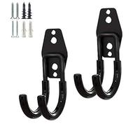 PYBTOOL Lot de 2 crochets de rangement robustes pour garage multi-usages, crochets de montage mural en acier, organisateur d'outils de jardin (Small J 2 pièces)