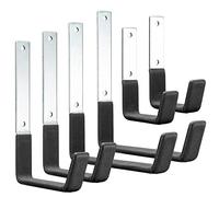 PYBTOOL Lot de 6 Crochets Utilitaires en Métal Très Résistants - Rangement Mural de Garage, Échelle, Acier pour Jardin et Outils