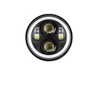 PYBYCEGNZK LED Moto Phare Lamp AssembléE Pour Sportster 1200 883 Pour Street 500 750 5-3/4 Phares À LED 5,75 Pouces Halo Noir Yeux D'ange(Halo Black)