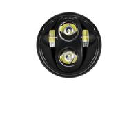 PYBYCEGNZK LED Moto Phare Lamp AssembléE Pour Sportster 1200 883 Pour Street 500 750 5-3/4 Phares À LED 5,75 Pouces Halo Noir Yeux D'ange(No Halo Black)