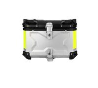 PYBYCEGNZK Sacoche Reservoir Moto Coffre De Rangement pour Casque en Aluminium CNC Arrière Supérieur À Outils Verrouillable(55L X Silver)