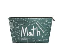 PYCAHENK Formulas Shapes Theory Math Leçon Word Sac de toilette de voyage en cuir avec fermeture éclair Portable, doré, Taille unique