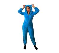 Pychabombe Pyjama Combinaison Polaire Femme Pilou Pilou Grenouillère Cosplay Onesie Animaux Deguisement Costume (FR/ES, Alpha/Lettres, TG, Taille Normale, Taille Normale, Bleu)