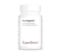 Pycnogenol® - Extrait breveté d'écorce de pin maritime français - 60 gélules végétales - Soutient la circulation sanguine et le confort des jambes - SuperSmart
