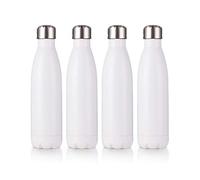 PYD Life Lot de 4 bouteilles d'eau vierges de 500 ml avec couvercles