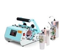 PYD Life Presse à chaleur 2 en 1 de 1200 ml - 110 V - Vert menthe - Pour tasse de 590 ml - Presse à chaleur - Écran tactile pour gobelet de 1200 ml avec poignée - Pour sublimation - Bouteilles en