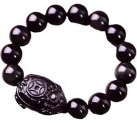 PYENHDI Bracelet Feng Shui, Bijou de richesse en obsidienne noire, dragon et tortue, amulette cristal guérison des chakras