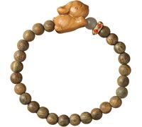 PYENHDI Bracelet Feng Shui, Bracelet en bois de santal, mala chinois antique, porte-bonheur, perles Bouddha
