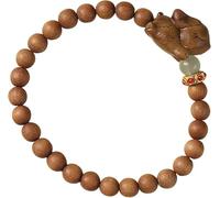 PYENHDI Bracelet Feng Shui, Bracelet en bois de santal, mala chinois antique, porte-bonheur, perles Bouddha