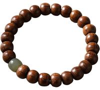 PYENHDI Bracelet Feng Shui, Bracelet en bois naturel Hetian Nephrite Jade Chakra Pierres de Cristal Spirituelles