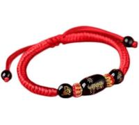 PYENHDI Bracelet Feng Shui, Bracelet en jade tressé à la main