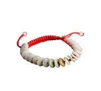 PYENHDI Bracelet Feng Shui, Bracelet jonc en jade Fei Cui naturel, porte-bonheur, avec pièces anciennes et cordon rouge
