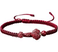 PYENHDI Bracelet Feng Shui, Bracelet Ruyi en cinabre rouge, nuage de bon augure, cordon, symbole richesse