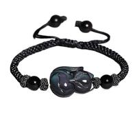 PYENHDI Bracelet Feng Shui, Bracelet talisman en obsidienne arc-en-ciel, pierre de guérison, gemme prospérité et cristal naturel