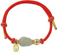 PYENHDI Bracelet Feng Shui, Handmade Braided Rope Jade Bracelet