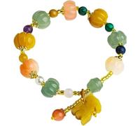 PYENHDI Bracelet Feng Shui, Pendentif Pixiu en aventurine et jade doré soyeux, pierre précieuse naturelle, bijou de guérison des chakras quartz