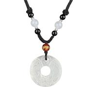 PYENHDI Collier de jade Pixiu, Collier en cristal Pixiu, collier Feng Shui de richesse, boucle double Pi Yao Harmonie agate