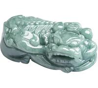PYENHDI Collier de jade Pixiu, Collier Feng Shui de richesse, pendentif en jade Fei Cui, orné du charme seigneur Pi Yao et niveau d'eau bleu A
