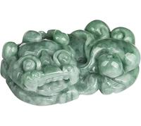 PYENHDI Collier de jade Pixiu, Collier Feng Shui de richesse, pendentif Pi Yao niveau A en jade Fei Cui, cordon porte-bonheur