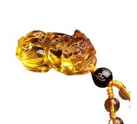 PYENHDI Collier de jade Pixiu, Collier pendentif Feng Shui Pi Yao Pixiu jaune brésilien en quartz 7A