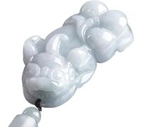 PYENHDI Collier de jade Pixiu, Pendentif Pi Yao Seigneur de Jade, Collier Cristal, Pierres d'Équilibre des Chakras, Feng Shui, Richesse