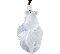 PYENHDI Collier Feng Shui en jade, Collier de poisson en Jade sculpté à la main for femmes et hommes, pendentif Feng Shui, bijoux