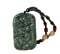 PYENHDI Collier Feng Shui en jade, Collier en jade Hetian naturel, pierre talisman, pendentif porte-bonheur for femmes et hommes