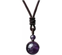 PYENHDI Collier Feng Shui en jade, Pendentif en cristal, collier de bénédiction for femmes et hommes, amulette porte-bonheur réglable