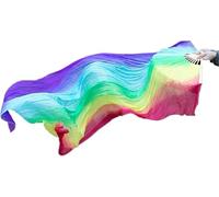 PYENHDI Éventails en Soie, Éventail de Danse du Ventre en Imitation Soie, 150cm, 1 pièce, Accessoires Longs for la Pratique