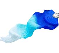 PYENHDI Éventails en Soie, Éventails en Soie 1 Paire d'éventails de Danse du Ventre, Accessoires Longs dégradés Faits à la Main for Danseurs