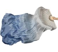 PYENHDI Éventails en Soie, Voiles de Soie for Danse du Ventre, 1 Paire, éventail léger, Peinture à la Main, Accessoires Performance Extra Longs