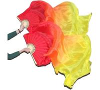 PYENHDI Éventails en Soie, Voiles d'éventail en Soie for Femmes, Accessoires de Costumes Danse du Ventre