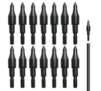 PYEUIFT 14 Pièces Pointes de Flèches pour Arc et Arbalète de Chasse en Acier Inoxydable 100 Grains Pointes de Tir de Précision Accessoire Flèches pour Arc de Chasse et Arbalète Adulte