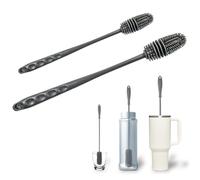 PYEUIFT 2 Pcs Goupillon, 26cm, 32cm Brosse de Nettoyage à Long Manche, sans Goupillon Bouteille, Brosses à Bouteille, Goupillon Silicone, pour Laver biberon, Flacon à Vide, gourde, Vase, verrerie