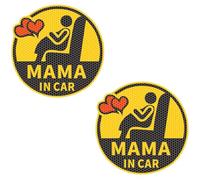 PYEUIFT 2 Pièces Autocollant Femmes enceintes À Bord, Autocollant Voiture, Signe De Décalcomanie De Sécurité Mignon, Femmes enceintes à Bord Signe pour Voiture, Réfléchissant la Nuit, Étanche