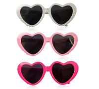 PYEUIFT 3 Pièces Lunettes Coeur De Poupée, lunette coeur Accessoires pour Poupées Heart Shaped Sunglasses De Poupée 14-18", Taille 35-45 Cm pour Poupées, Cadeaux pour Filles, Enfants