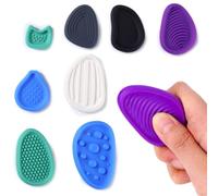 PYEUIFT 8 Pièces Jouet sensoriel Fidget en Pierre, Pierres de Jouets sensoriels Silent Fidget en Silicone,Jouets Anti-Stress Pierre d'inquiétude texturée, pour Enfant et Adulte(1